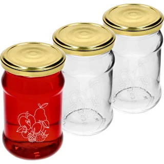 Staklenka TO 300ml s tiskom - mješavina voća i poklopcem fi66/4 - 3 kom.
