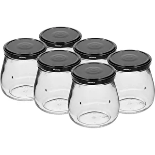 Staklenka twist-off 500ml "Obrnuta Amfora" s crnim poklopcem fi 82/6, 6 kom.