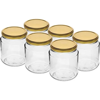 Staklenka twist-off, debeljko 580ml sa zlatnim poklopcem fi82/6, 6 kom.