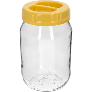 Staklenka TO 1,7 L sa žutim plastičnim poklopcem, s ručkom, fi 100, 1 kom.