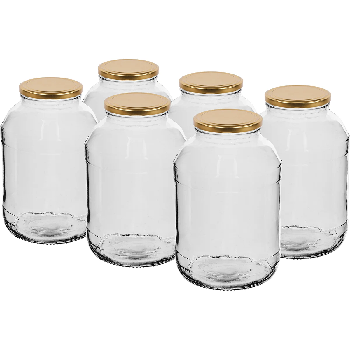 Staklenka TO 2L s zlatnim poklopcem fi82/6 - 6 kom.