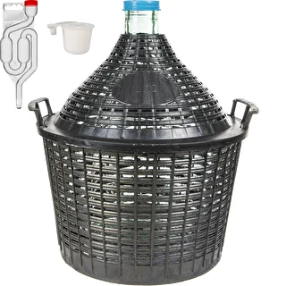 Osnovni vinarski set: stakleni demižon 15 L u plastičnoj košari, s čepom i vrenjačom