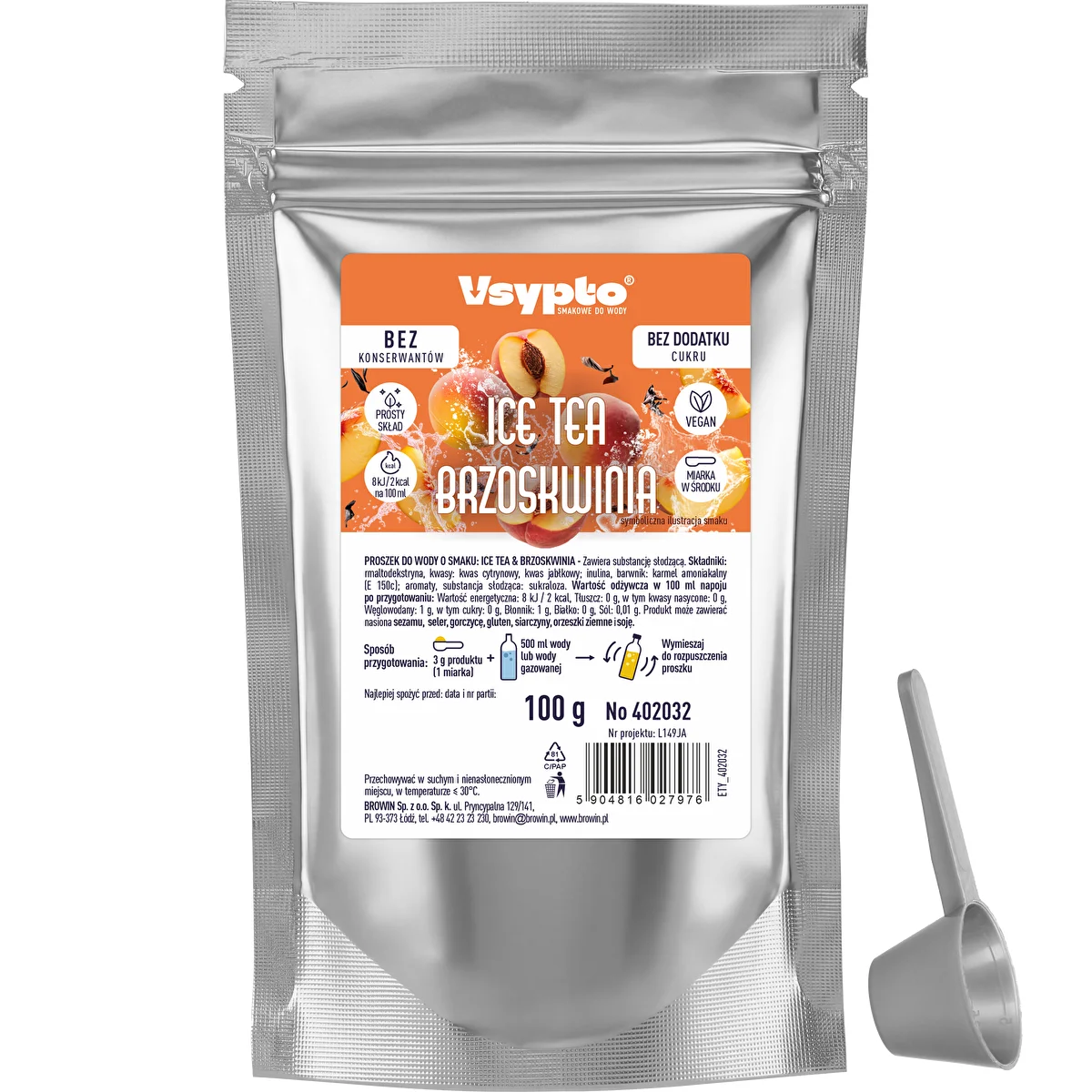 VSYPTO s okusom Ice Tea Breskva, 100 g