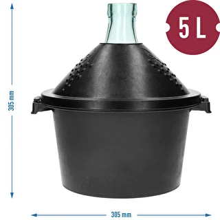 Stakleni balon za vino 5 L - u plastičnoj košari – photo 7