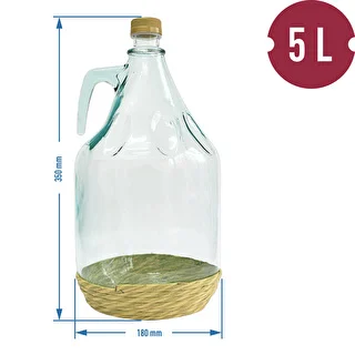 Demižon Dama 5L u omotu, s čepom – photo 3