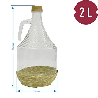 Demižon Dama 2L u opletu, s poklopcem – photo 2