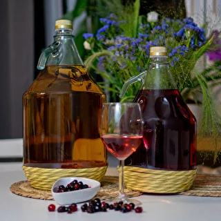 Demižon Dama 3 l u opletu, s čepom – photo 4