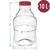 Balon za vino lagan, nelomljiv, s remenima, 10 L - 6 