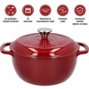 Emajlirani lijevani lonac - bordo, 4 L - 5 