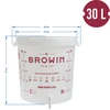 Fermentacijska posuda 30L, bijele boje s tiskom, pipom i 2 cijevi - j.EN - 6 