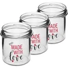 Jednostavna staklenka 346ml fi 82 s šarenim tiskom "Made With Love" i bordo poklopcem, 3 kom. - 3 