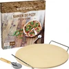 Kamen za pizzu s ručkom i nožem, od kordierita, okrugli 33 cm - 6 