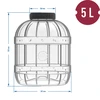 Netlomljiva, višenamjenska staklenka s crnim poklopcem, 5L - 4 