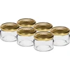 Niska staklenka 200ml - sa zlatnim poklopcem fi 82/6, 6 kom.  - 1 