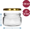 Niska staklenka 200ml - sa zlatnim poklopcem fi 82/6, 6 kom. - 5 