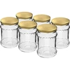 Rebrasta staklenka 500ml - sa zlatnim poklopcem fi 82/6, 6 kom.  - 1 