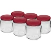 Staklenka 212 ml fi66/4 s bordo poklopcem 6 kom.  - 1 