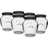 Staklenka Amfora 580 ml (fi 82) s crnim poklopcem 6 kom. - 8 