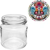 Staklenka kapaciteta 212 ml, s raznobojnim poklopcima ø 66. - 10 