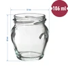 Staklenka TO 106 ml Amfora s obojenim poklopcem fi 53 - 8 kom. - 6 