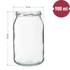 Staklenka TO 900 ml s zlatnim poklopcem fi 82/6 - 6 kom. - 8 
