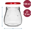 Staklenka twist-off 500ml "Obrnuta Amfora" s bordo poklopcem fi 82/6, 6 kom. - 9 