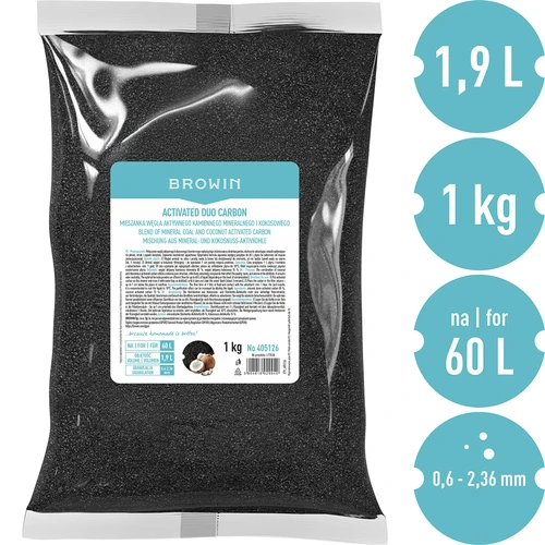 Activated Duo Carbon - mješavina aktivnog kamenog (mineralnog) i kokosovog ugljena, 1 kg, za 60 L - 3