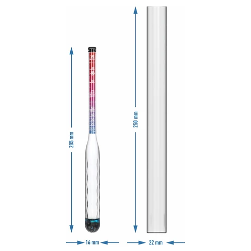 Alkoholometar neprobojni s epruvetom, raspon mjerenja 20-98% - 6