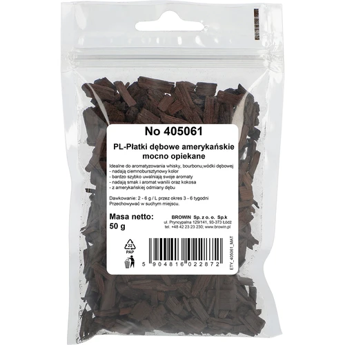Američke hrastove pahuljice jako tostirane, 50 g - 2