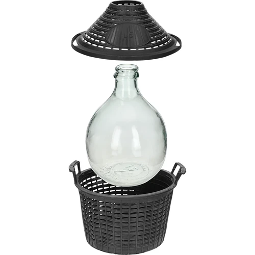 Balon za vino 5L u plastičnoj košari - 4