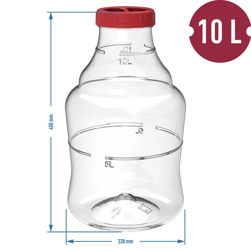 Balon za vino lagan, nelomljiv, s remenima, 10 L - 6