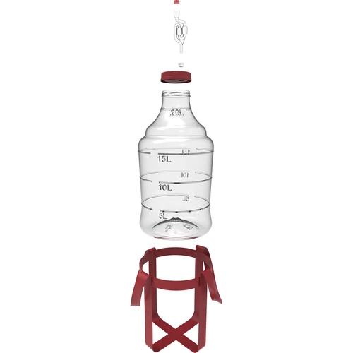 Balon za vino lagan, nelomljiv, s remenima, 20 L - 2