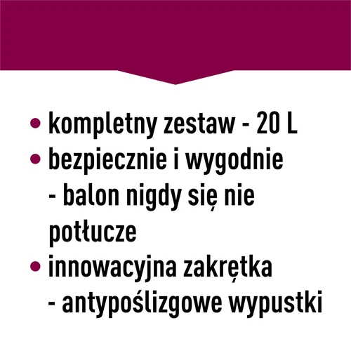 Balon za vino lagan, nelomljiv, s remenima, 20 L - 22