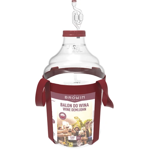 Balon za vino lagan, nelomljiv, s remenima, 25 L - 2