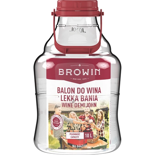 Balon za vino lagan, nelomljiv, s ručkom, 10 L - 3