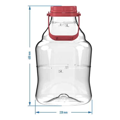 Balon za vino lagan, nelomljiv, s ručkom, 10 L - 6