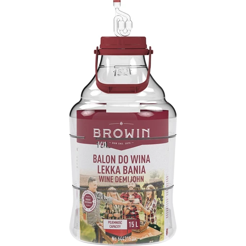 Balon za vino lagan, nelomljiv, s ručkom, 15 L - 3