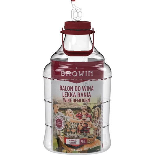 Balon za vino lagan, nelomljiv s ručkom, 20 L - 3