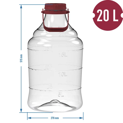 Balon za vino lagan, nelomljiv s ručkom, 20 L - 6