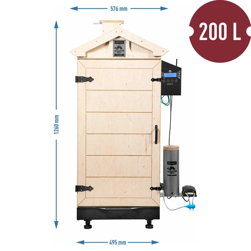 Bezokvirna pušnica dragON PLYWOOD NATURE s upravljačem Wi-Fi, 200 L - 8