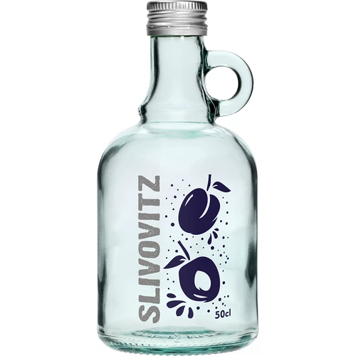 Boca 0,5 L s čepom i dvobojnim tiskom Slivovitz - 4 kom. - 3