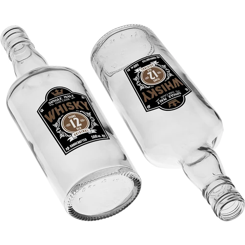Boca 0,5 L s čepom i dvobojnim tiskom Whisky - 4 kom. - 7