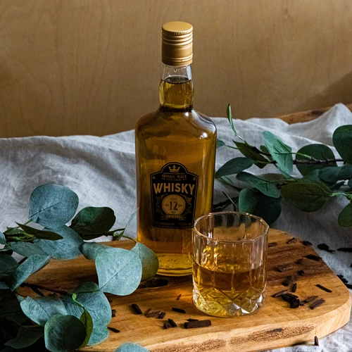 Boca 0,5 L s čepom i dvobojnim tiskom Whisky - 4 kom. - 12