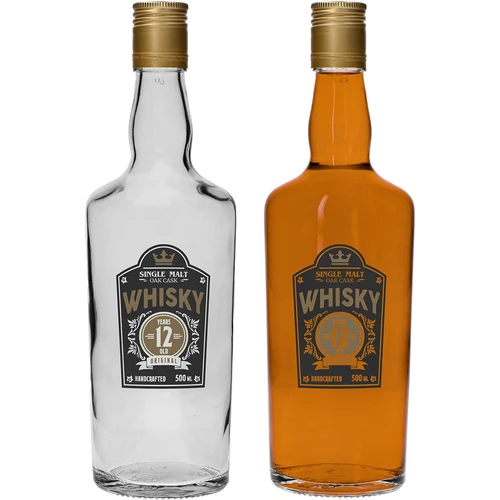Boca 0,5 L s čepom i dvobojnim tiskom Whisky - 4 kom. - 5