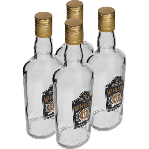 Boca 0,5 L s čepom i dvobojnim tiskom Whisky - 4 kom. - 2