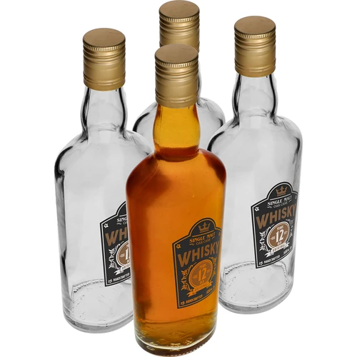 Boca 0,5 L s čepom i dvobojnim tiskom Whisky - 4 kom.  - 1 