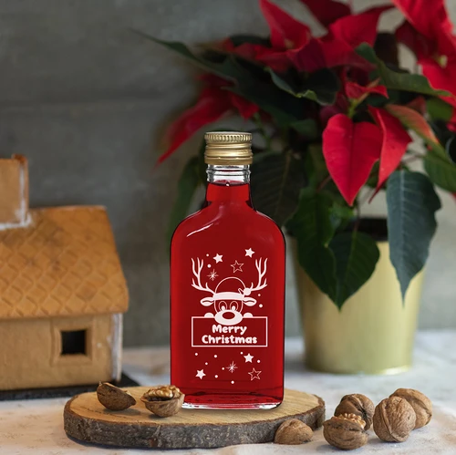 Boca 200 ml s poklopcem, blagdanski tisak - sob, 6 kom. - 6