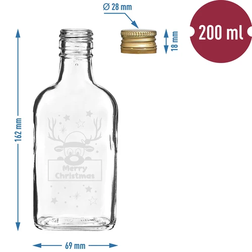Boca 200 ml s poklopcem, blagdanski tisak - sob, 6 kom. - 5