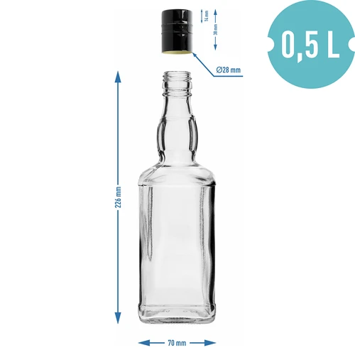 Boca Daniels 500 ml s navojnim čepom, 1 kom. - 6