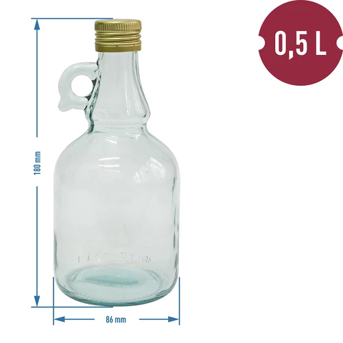 Boca Gallone bez pletenice, s čepom 0,5 L - 2